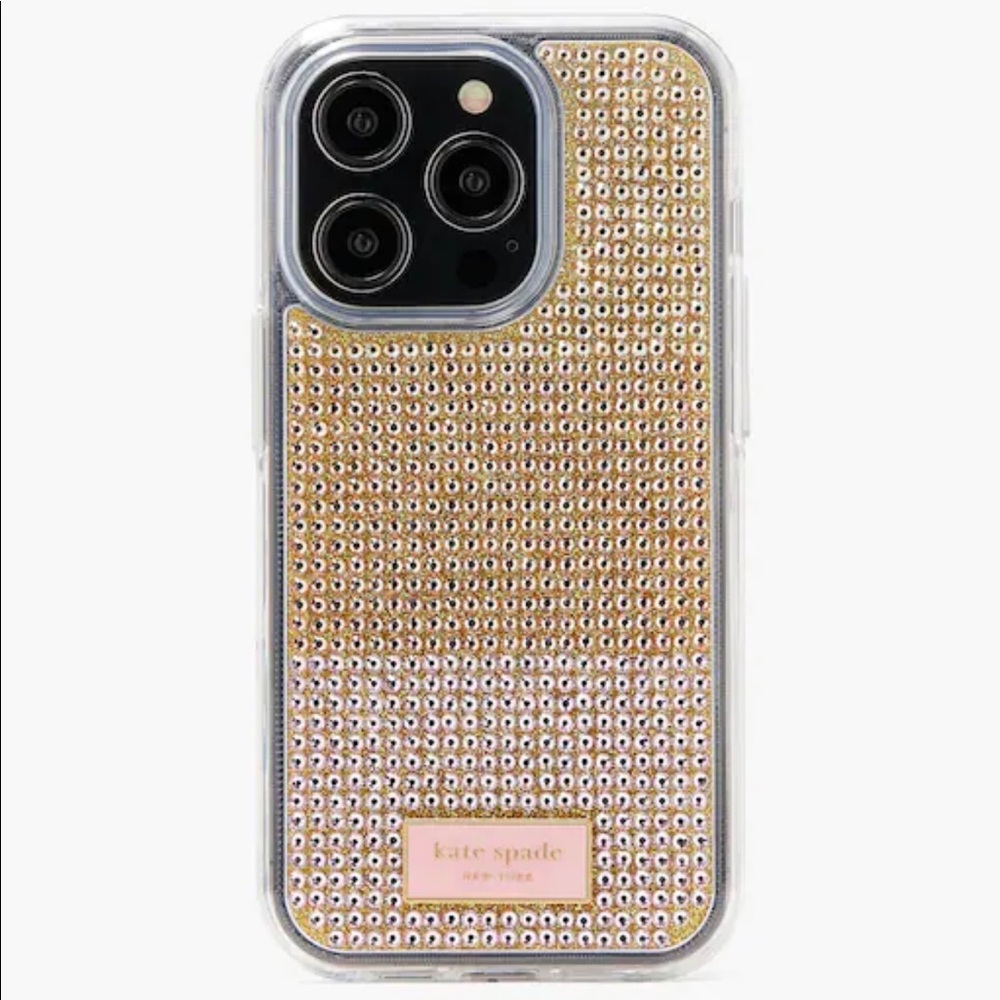 Kate Spade Rock Candy Rhinestone Embossed iPhone 14 Pro case